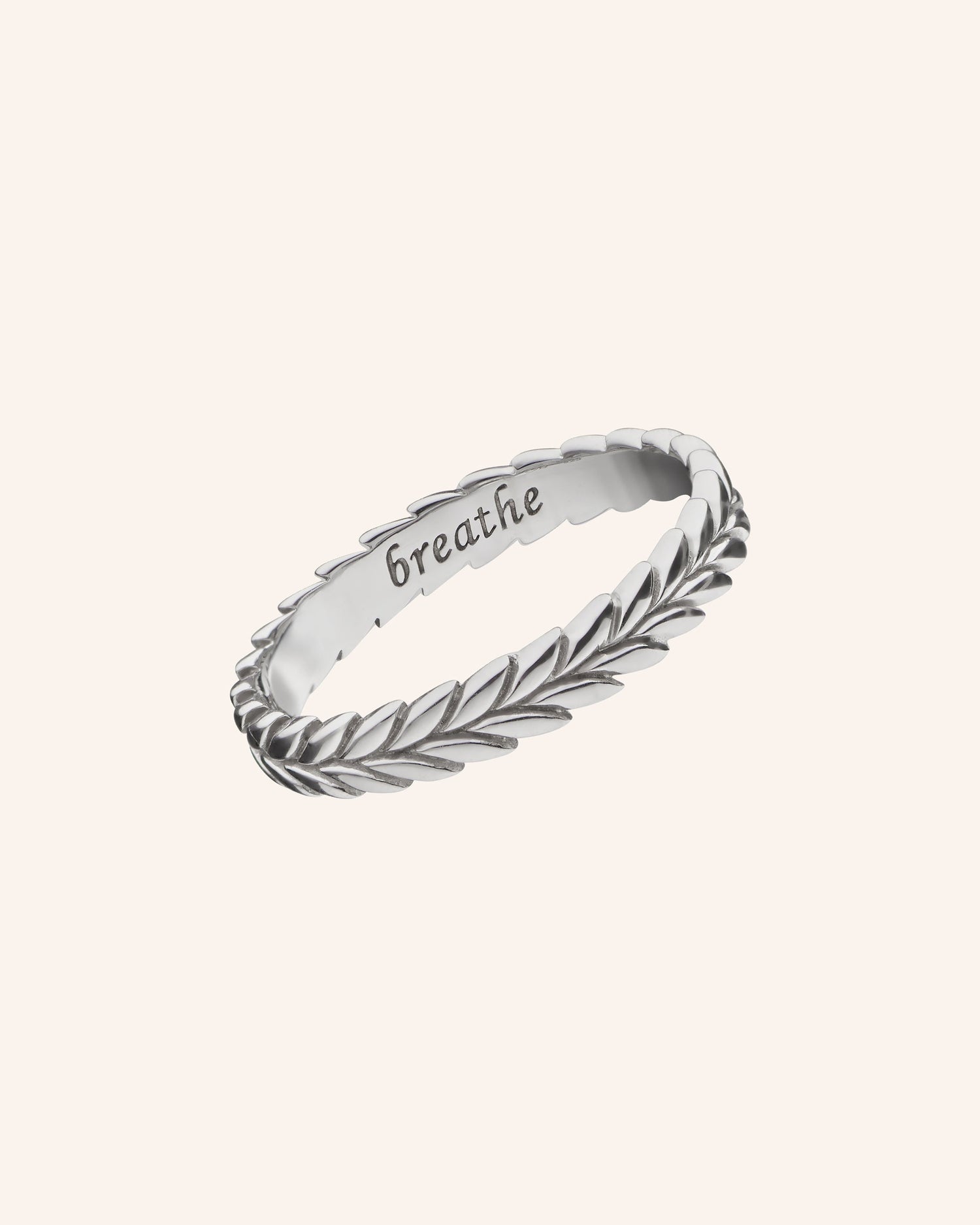 "Breathe"Silver Stackable Ring