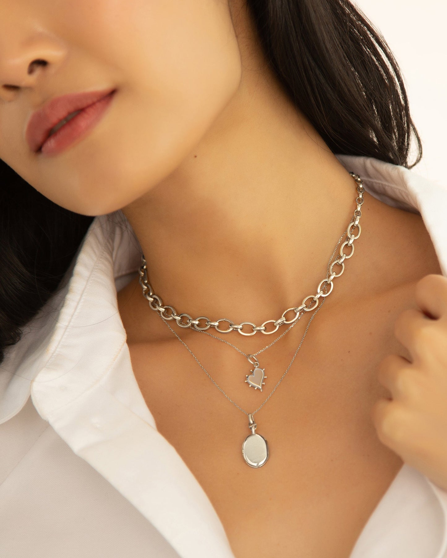 Slim Oval "Eve" Locket Necklace