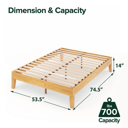 ZINUS Vivek Wood Platform Bed Frame with Headboard Queen