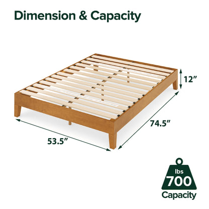 ZINUS Vivek Wood Platform Bed Frame with Headboard Queen