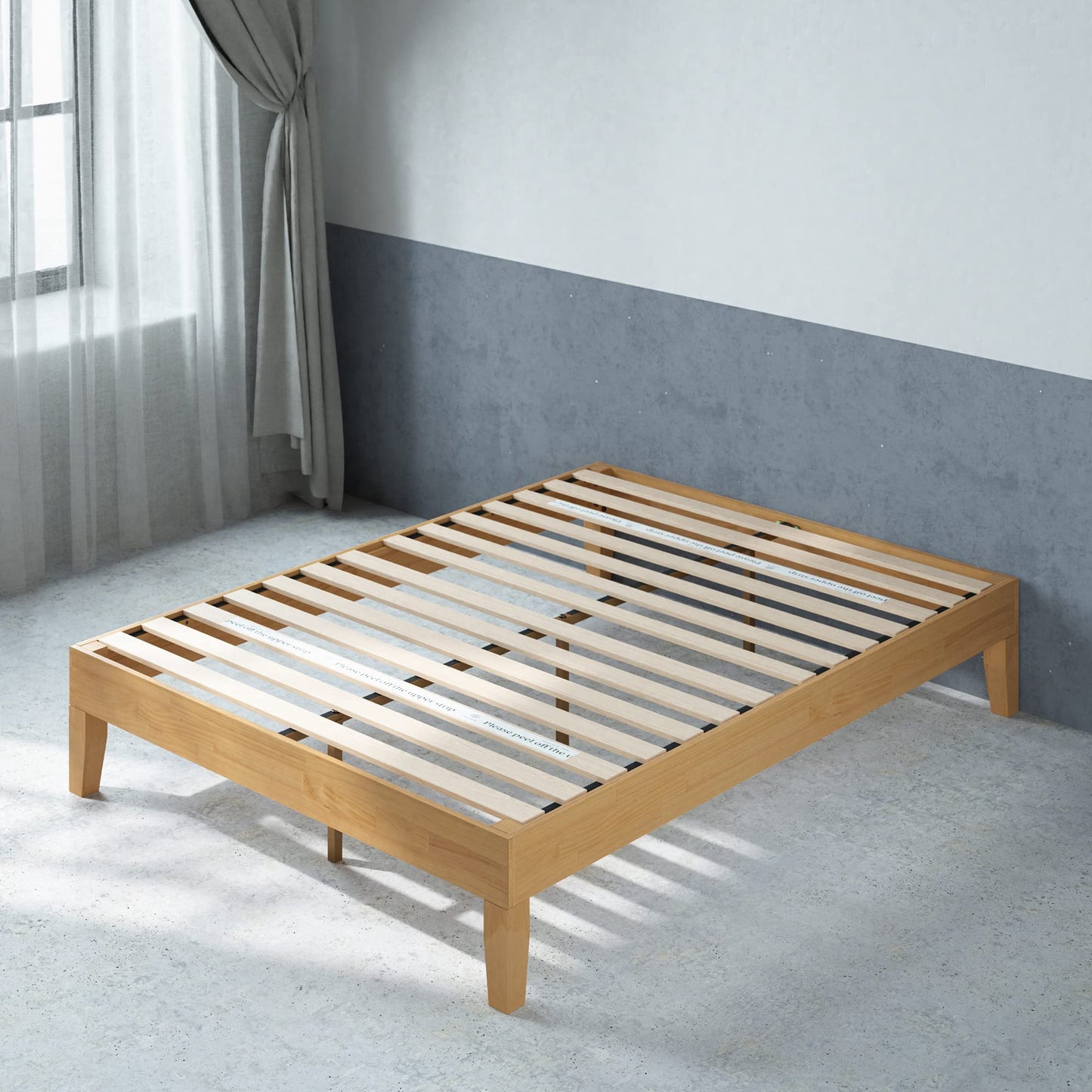 ZINUS Vivek Wood Platform Bed Frame with Headboard Queen