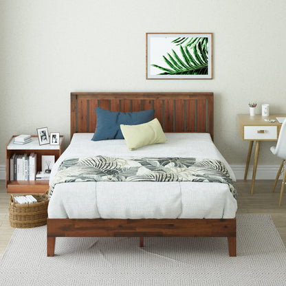 ZINUS Vivek Wood Platform Bed Frame with Headboard Queen