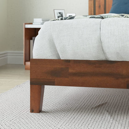 ZINUS Vivek Wood Platform Bed Frame with Headboard Queen