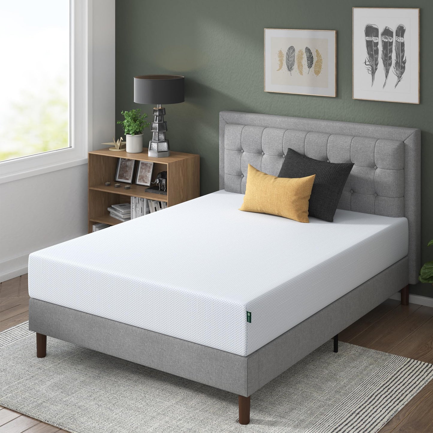 Zinus 8-Inch Twin Cooling Memory Foam Mattress – Green Tea & Fiberglass Free