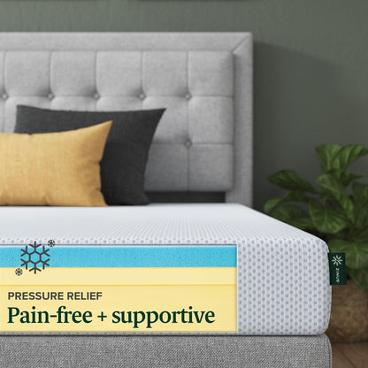 Zinus 8-Inch Twin Cooling Memory Foam Mattress – Green Tea & Fiberglass Free