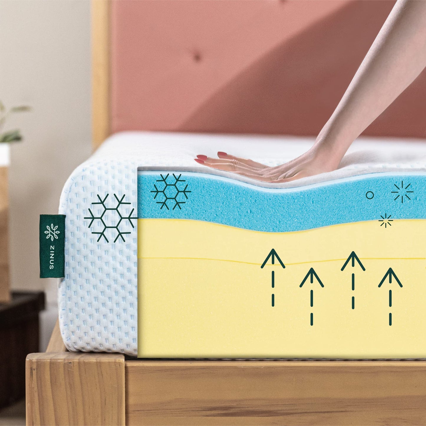 Zinus 8-Inch Twin Cooling Memory Foam Mattress – Green Tea & Fiberglass Free