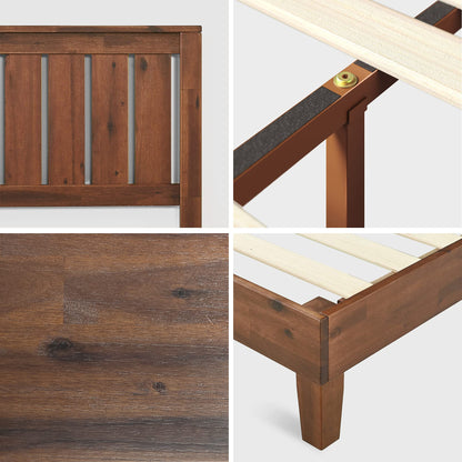 ZINUS Vivek Wood Platform Bed Frame with Headboard Queen