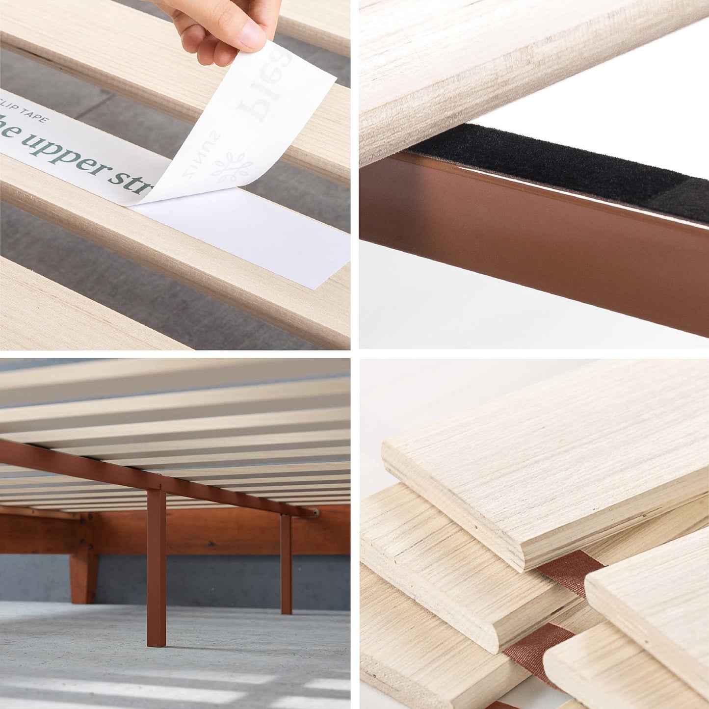 ZINUS Vivek Wood Platform Bed Frame with Headboard Queen