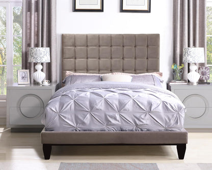 Iconic Home Beethoven Queen Velvet Bed Frame Taupe