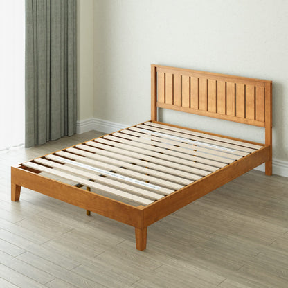 ZINUS Vivek Wood Platform Bed Frame with Headboard Queen