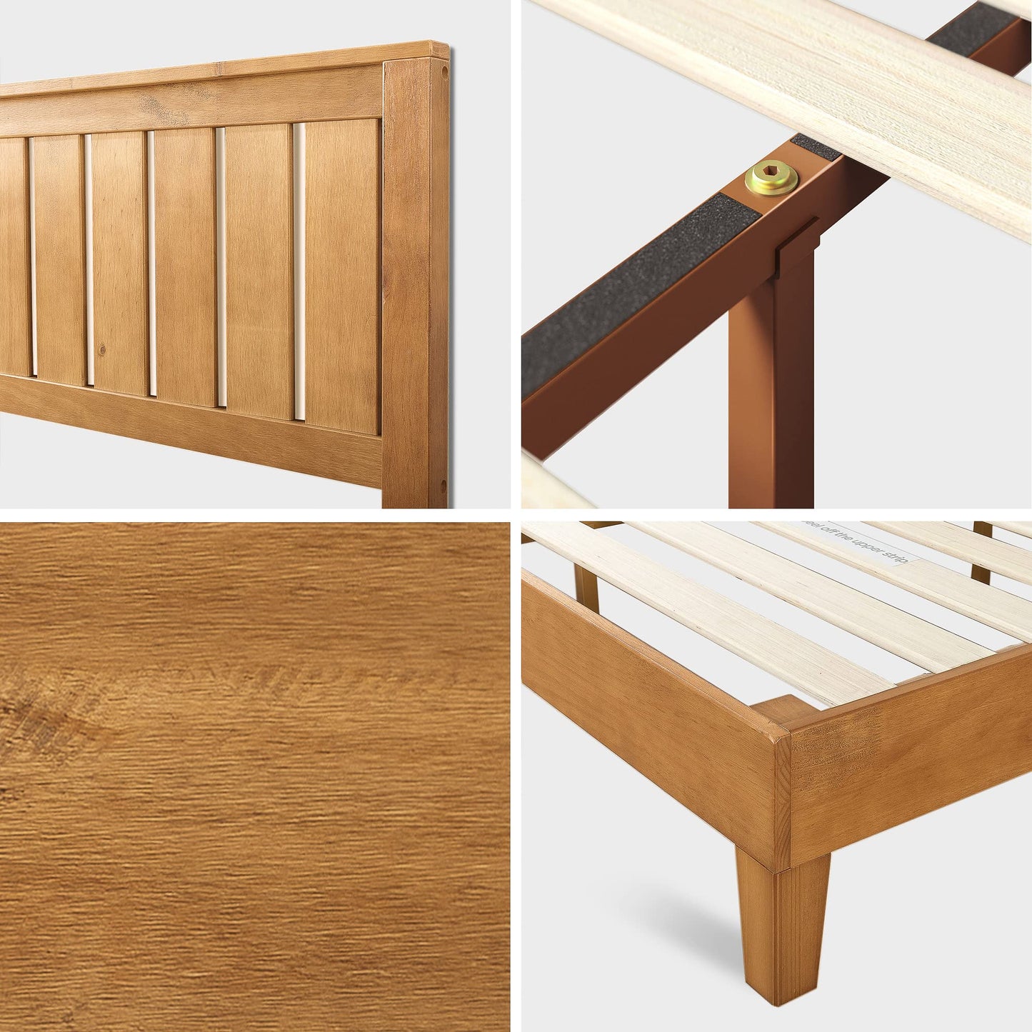 ZINUS Vivek Wood Platform Bed Frame with Headboard Queen