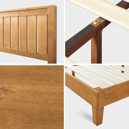 ZINUS Vivek Wood Platform Bed Frame with Headboard Queen