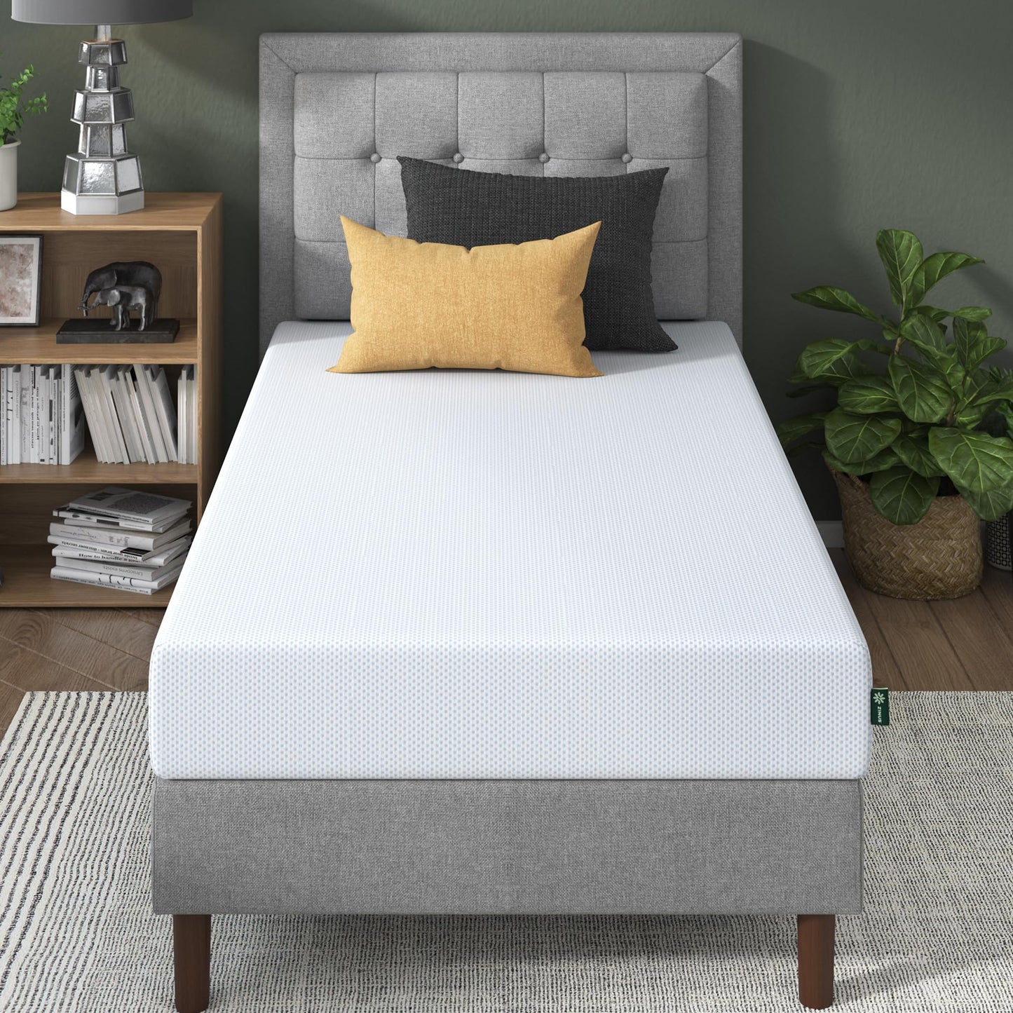 Zinus 8-Inch Twin Cooling Memory Foam Mattress – Green Tea & Fiberglass Free