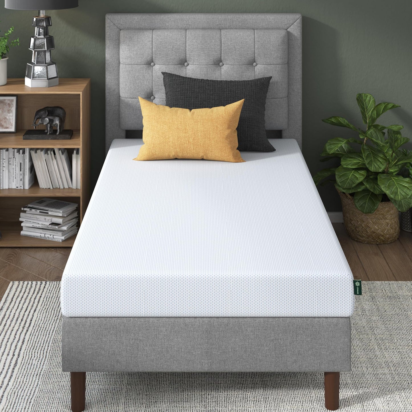 Zinus 8-Inch Twin Cooling Memory Foam Mattress – Green Tea & Fiberglass Free