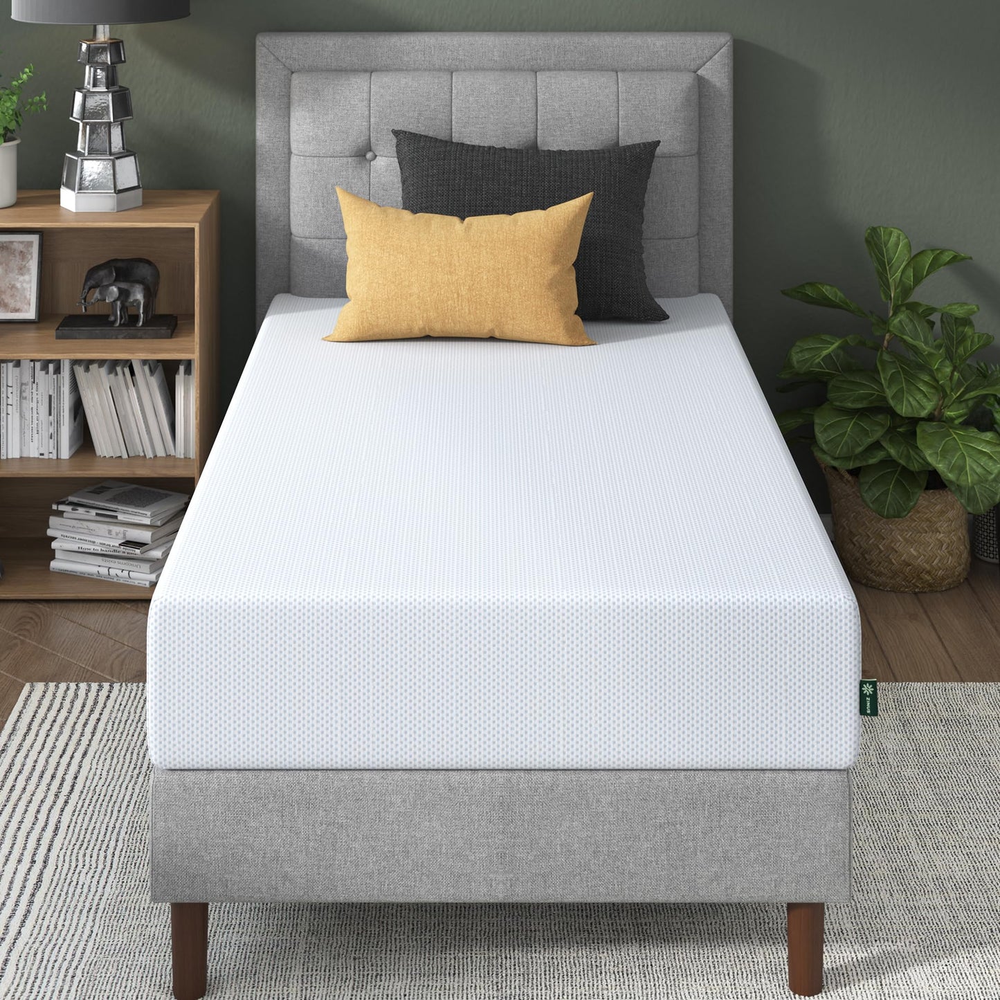 Zinus 8-Inch Twin Cooling Memory Foam Mattress – Green Tea & Fiberglass Free