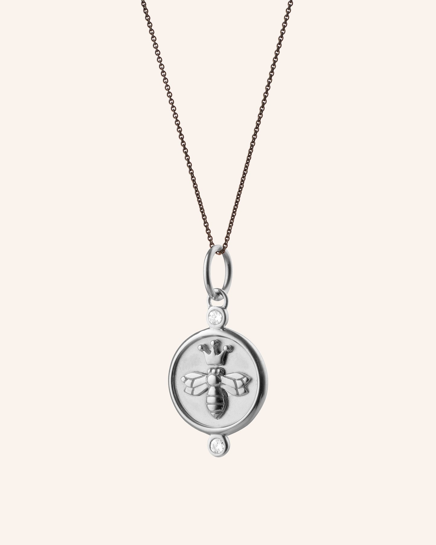 "Queen Bee" Sterling Silver Necklace with White Sapphires