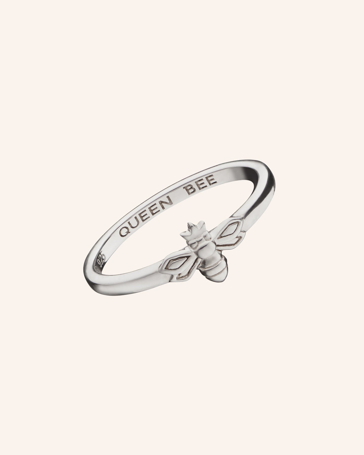 "Queen Bee" Poesy Sterling Silver Stackable Ring