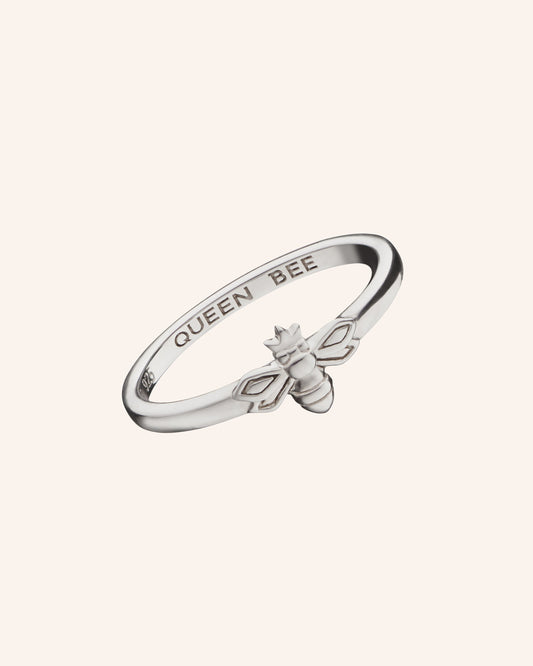 "Queen Bee" Poesy Sterling Silver Stackable Ring