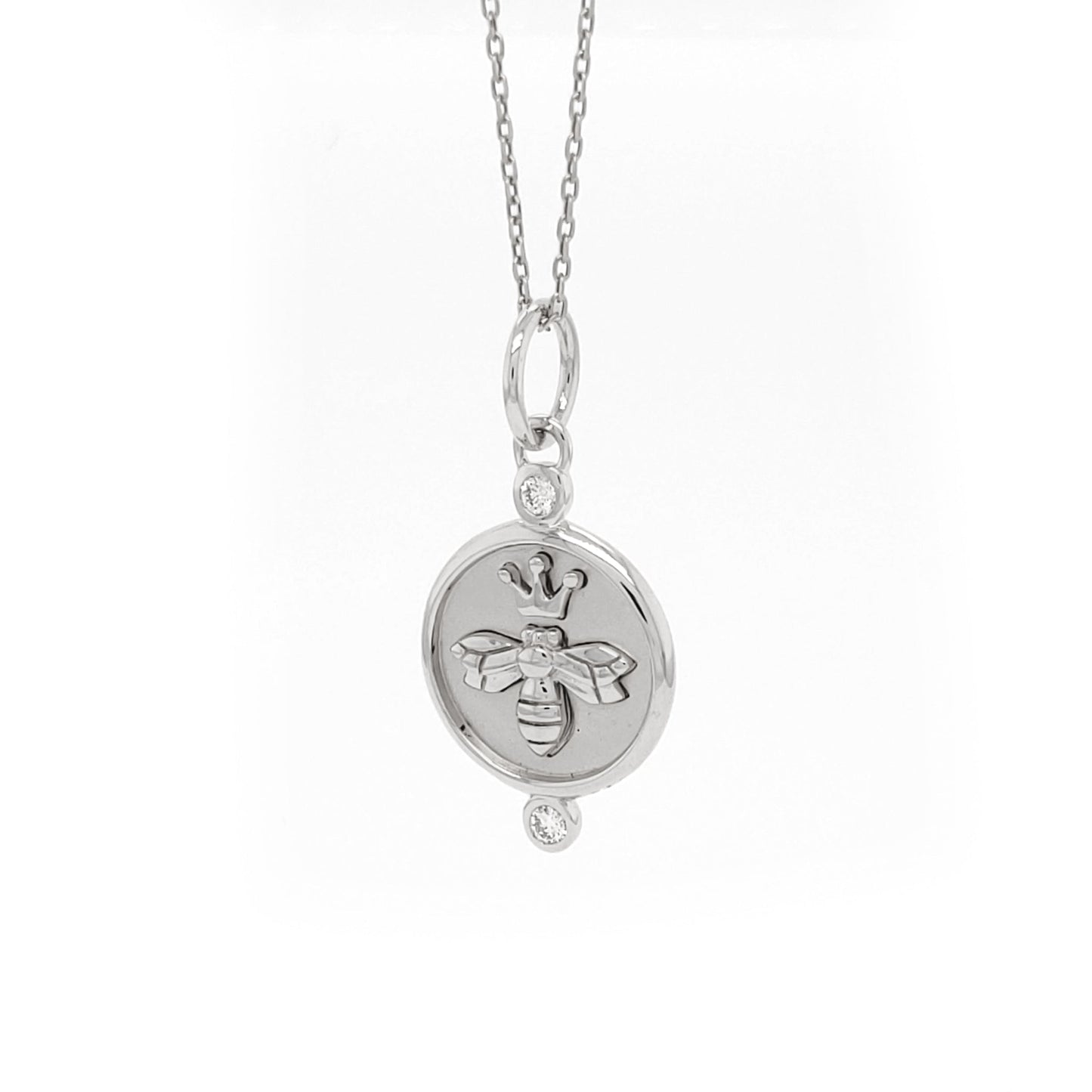 "Queen Bee" Sterling Silver Necklace with White Sapphires