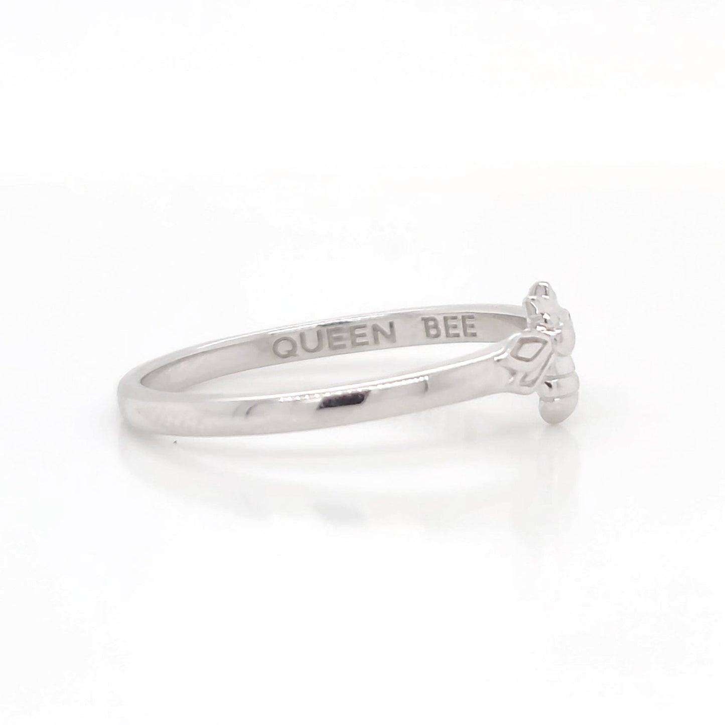 "Queen Bee" Poesy Sterling Silver Stackable Ring