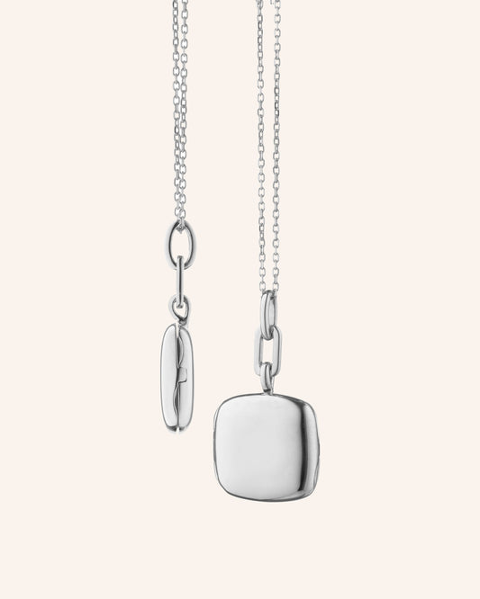 Slim "Viv" Sterling Silver Locket Necklace