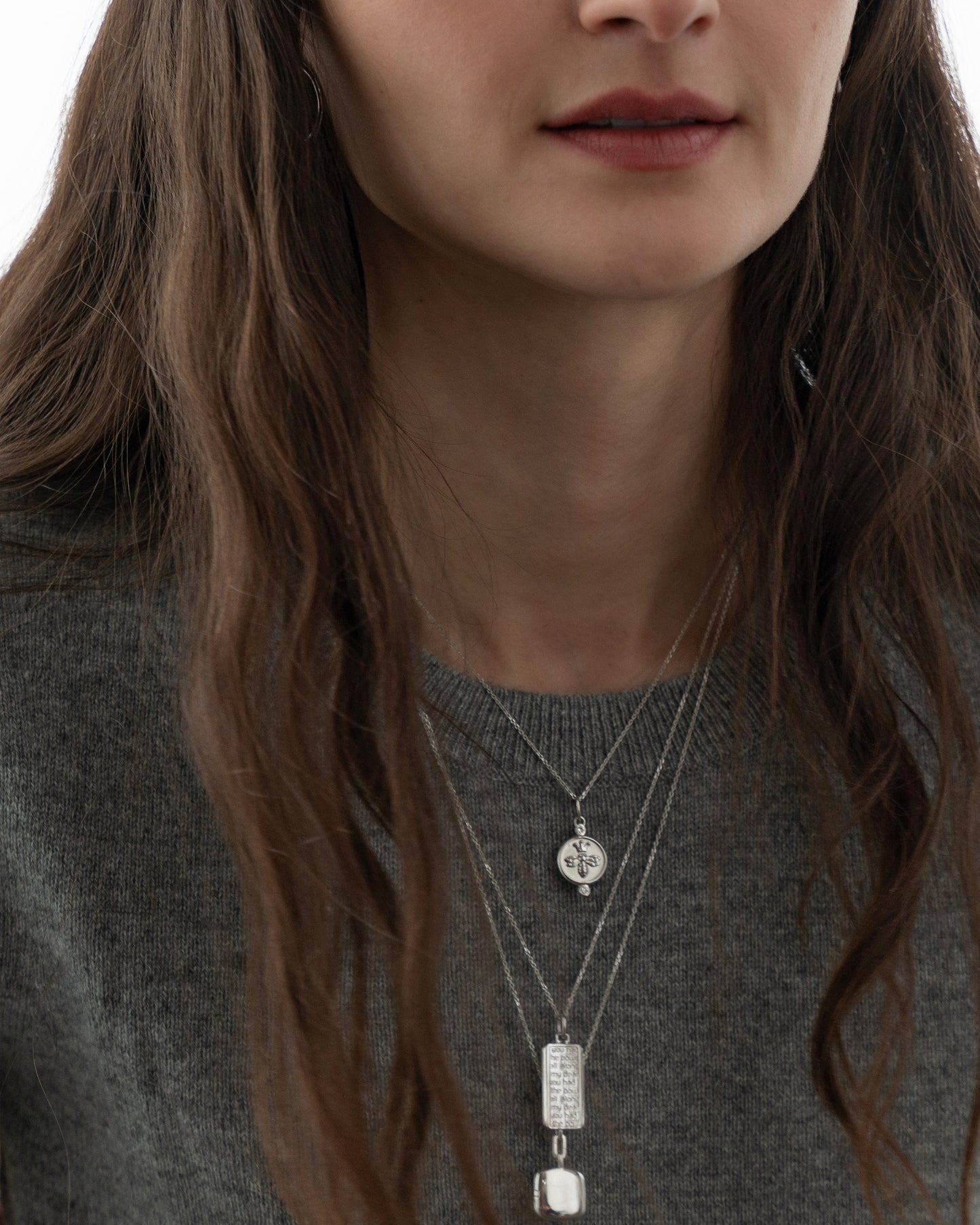 Slim "Viv" Sterling Silver Locket Necklace